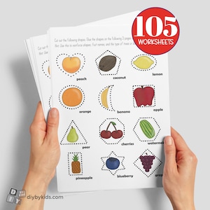 105 Scherenfähigkeiten, Schneidübungen, Arbeitsblätter für Vorschule, Vorschule zum Ausdrucken, Scherenfertigkeiten zum Ausdrucken, Scherenübungen, Hausschule