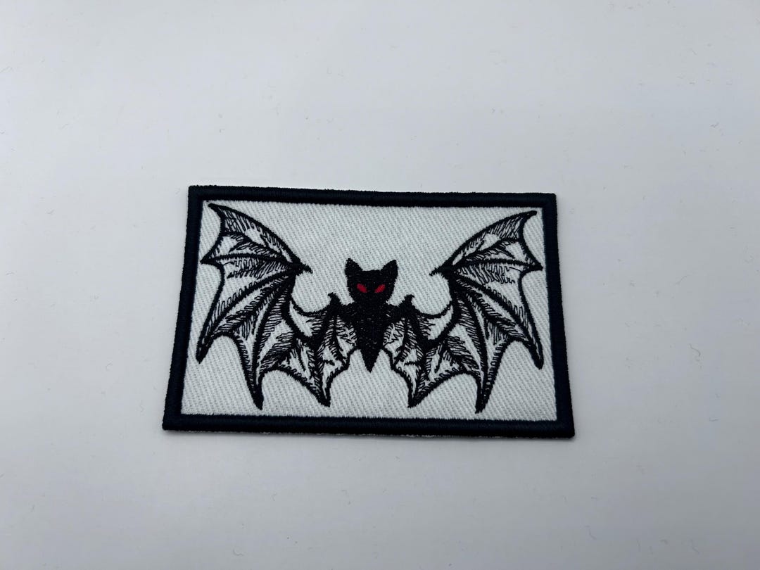 Bat Patch Embroidered Bat Patch - Iron on Applique, Gothic Decor - Etsy
