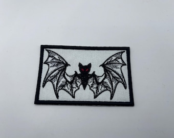 Embroidered Bat Patch - Iron On Applique, Gothic Decor