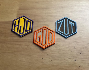 Custom Hexagon monogram  patch/ initials patch