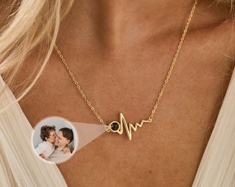 Picture Projection Necklace, Personalized Photo Necklace, Memorial Photo Gift, Anniversary Gift for Her, Mothers DayGift, Mother Necklace