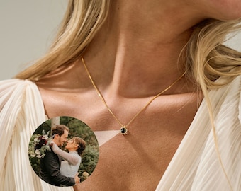 Collana con foto personalizzata, Collana con proiezione di foto personalizzata, Collana in argento sterling 925, Gioielli commemorativi, Regalo per la festa della mamma