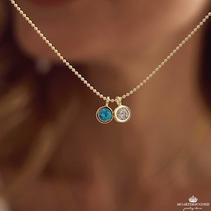 Custom Birthstone Necklace, Dainty Necklace, Family Gift, Anniversary Gift for Her,Birthday Gift  Grandma Gift, Mothers Day Gift for Mom