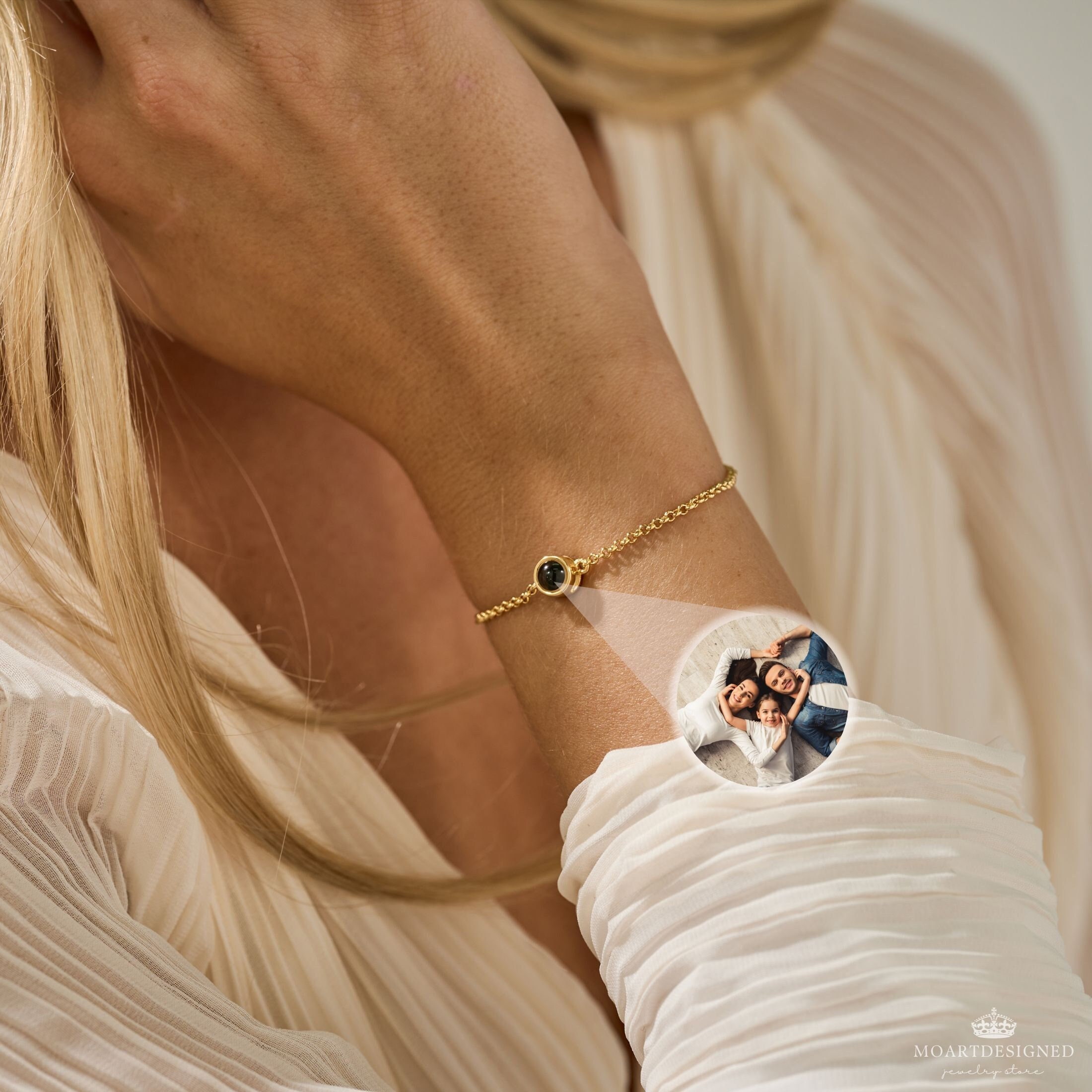 Pulsera de proyección de fotos personalizada pulsera interior Etsy México