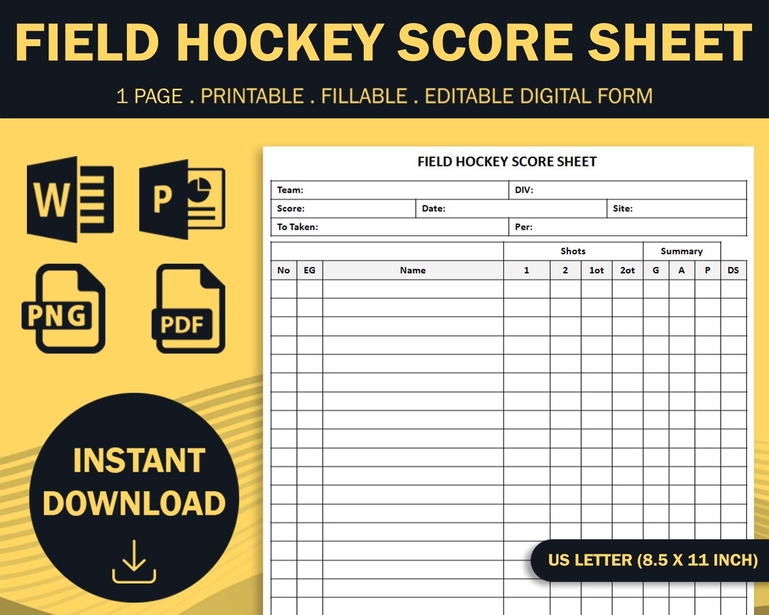 Printable Field Hockey Score Sheet Team Scoring Tracker Etsy Printable Field Hockey Score Sheet Team Scoring Tracker Etsy