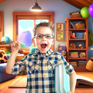 Sfondo personalizzato 3D Cartoon, sfondo Anime Vtuber - Arte digitale AI rosa virtuale per la decorazione di casa e ufficio