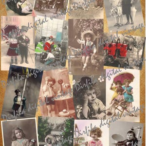 32 Vintage Fotografien von Kindern, hochwertige digitale Downloads, Ephemera für Junk Journals und Scrapbooks