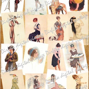 Vintage Fotografien und Postkarten Frauen, Mädchen, High Quality Download, Ephemera für Junk Journal und Scrapbook
