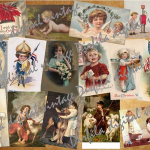 Charmante 48 Vintage Kinder Postkarten - zum sofortigen Download