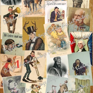 Foto vintage di uomini affascinanti – Materiale effimero stampabile – Vecchie cartoline per il diario e lo scrapbooking