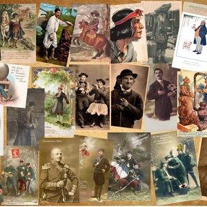 48 fotografías y postales antiguas de hombres guapos. Descarga de alta calidad, material efímero para revista basura y álbum de recortes.