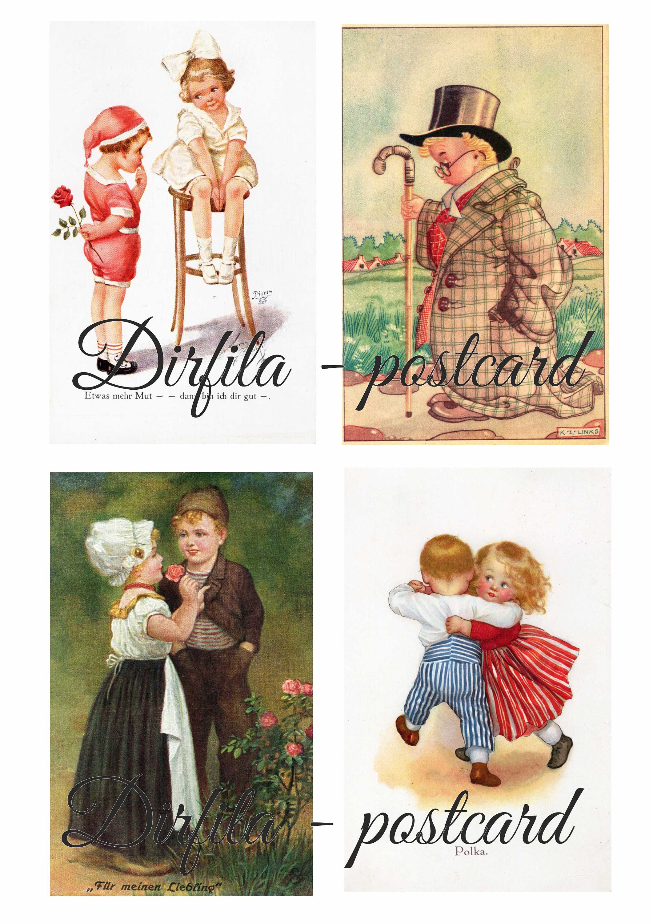 48 Vintage Postcards of Children, Postcard Digital, High Quality ...