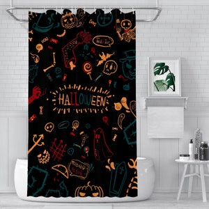 Halloween Shower Curtain, Halloween Decoration, Waterproof Bathroom ...
