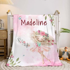 Custom Name Blanket for Your Daughter, Pink Baby Blanket with Name, Baby Girl Nursery Blanket, Personalized Baby Blanket for Girls