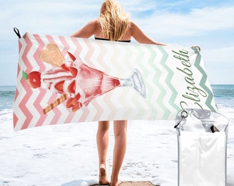 Personalized Beach Towels, Custom Pool Towels, Kids Beach Towels, Ice Cream Towels, Summer Gifts for Kids, Pool Party Favors