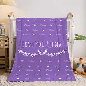 Personalized Name Blanket Custom, Custom Name Blanket for Kid, Newborn Blanket, Personalized Name Throw Blanket