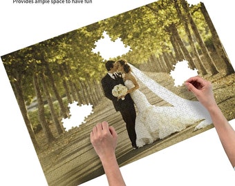 Personalized Photo Jigsaw Puzzle, Custom Wooden Puzzle, Wedding Gift