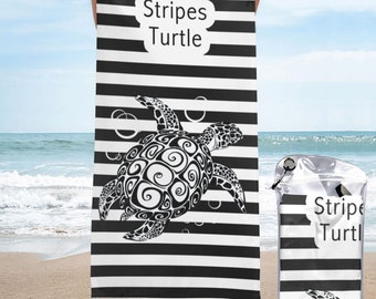 Turtle Beach Towel Personalized Beach Towels Personalized Name Bath Towels Custom Pool Towels Outdoor Birthday Vacation Gifts