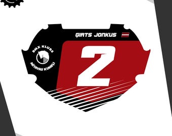 Classic BlkWht BMX Numberplate Sticker | Bmx Race | Race numberplate | Custom Racing Plate | Bmx World Championship | USA BMX Grands | Decal
