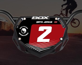 Classic Black & White BMX Number Plate Sticker | Custom Racing Plate Decal | BMX Race Number | USA Bmx Grands | Bmx Uci World Championship