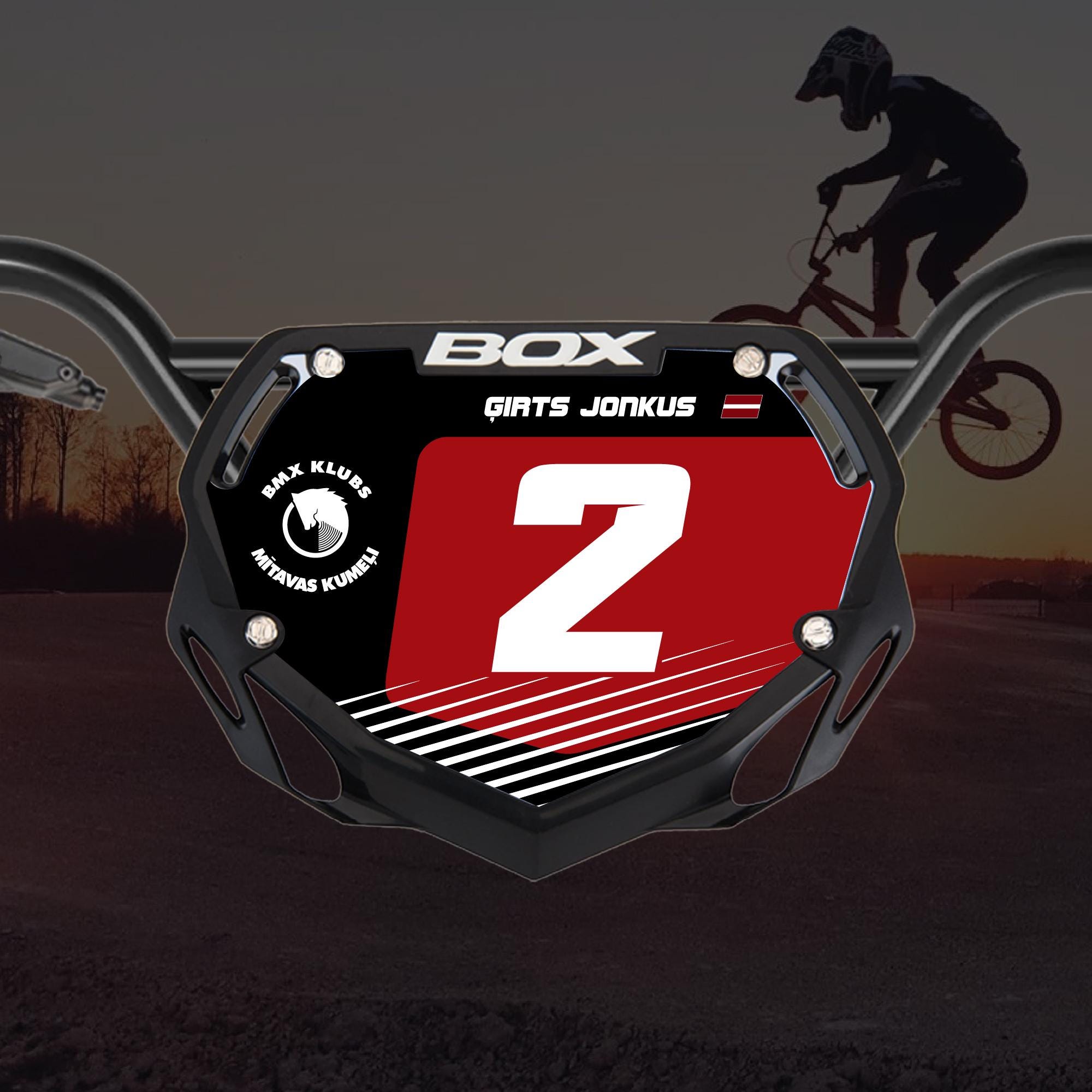 Bmx Racing Number Plate Classic Black & White BMX Number Plate Sticker | Custom Racing Plate ...