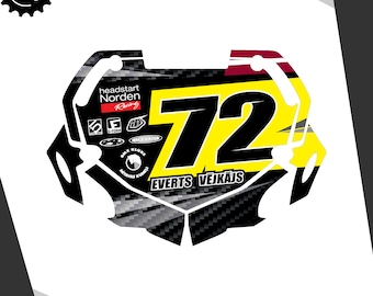 Carbon Full-Wrap Bmx Number Plate Decal | Custom Race Plate Sticker | Bmx Racing | Glasgow Worlds | USA Bmx Grands | Personalized Design