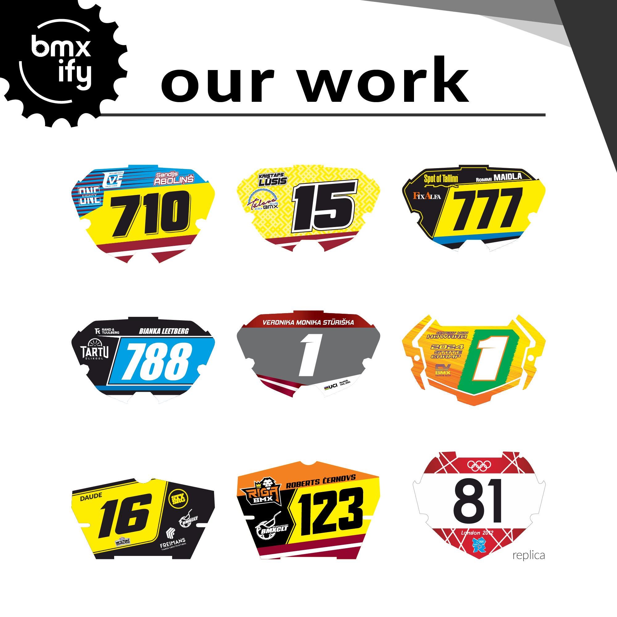 BMX Numberplate Sticker| Full-wrap | Bmx Race | Race Numberplate ...