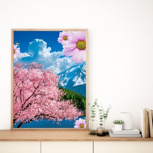 Poster Natura e Fiori, Poster stampato personalizzato, Poster con cornice in legno