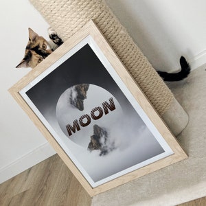 Poster Luna, Poster stampato personalizzato, Poster con cornice in legno