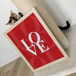 Poster Amore, Poster stampato personalizzato, Poster con cornice in legno