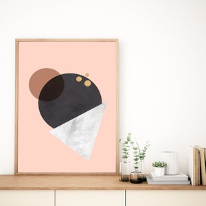 Poster di arte astratta, Poster stampato personalizzato, Poster con cornice in legno