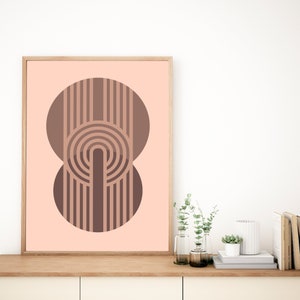 Poster circolare astratto, Poster stampato personalizzato, Poster con cornice in legno
