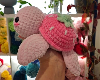 Strawberry Turtle Crochet Plush