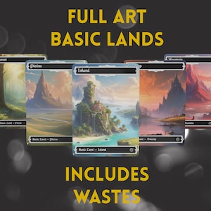 Full Art Basic Land Set - 20 of each - Includes Wastes - 120 Total Lands