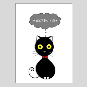 Happy Purrday chat carte, carte d'anniversaire de chat, carte de chat mignon, carte de voeux, carte d'anniversaire, carte d'anniversaire mignonne, carte d'amoureux des chats, anniversaire de chat