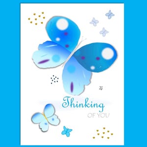 Tarjeta de mariposa "Pensando en ti", tarjeta de naturaleza, tarjeta de felicitación, tarjeta de recuperación, tarjeta de condolencias, tarjeta de amistad, tarjeta para cualquier ocasión, tarjeta de mariposa