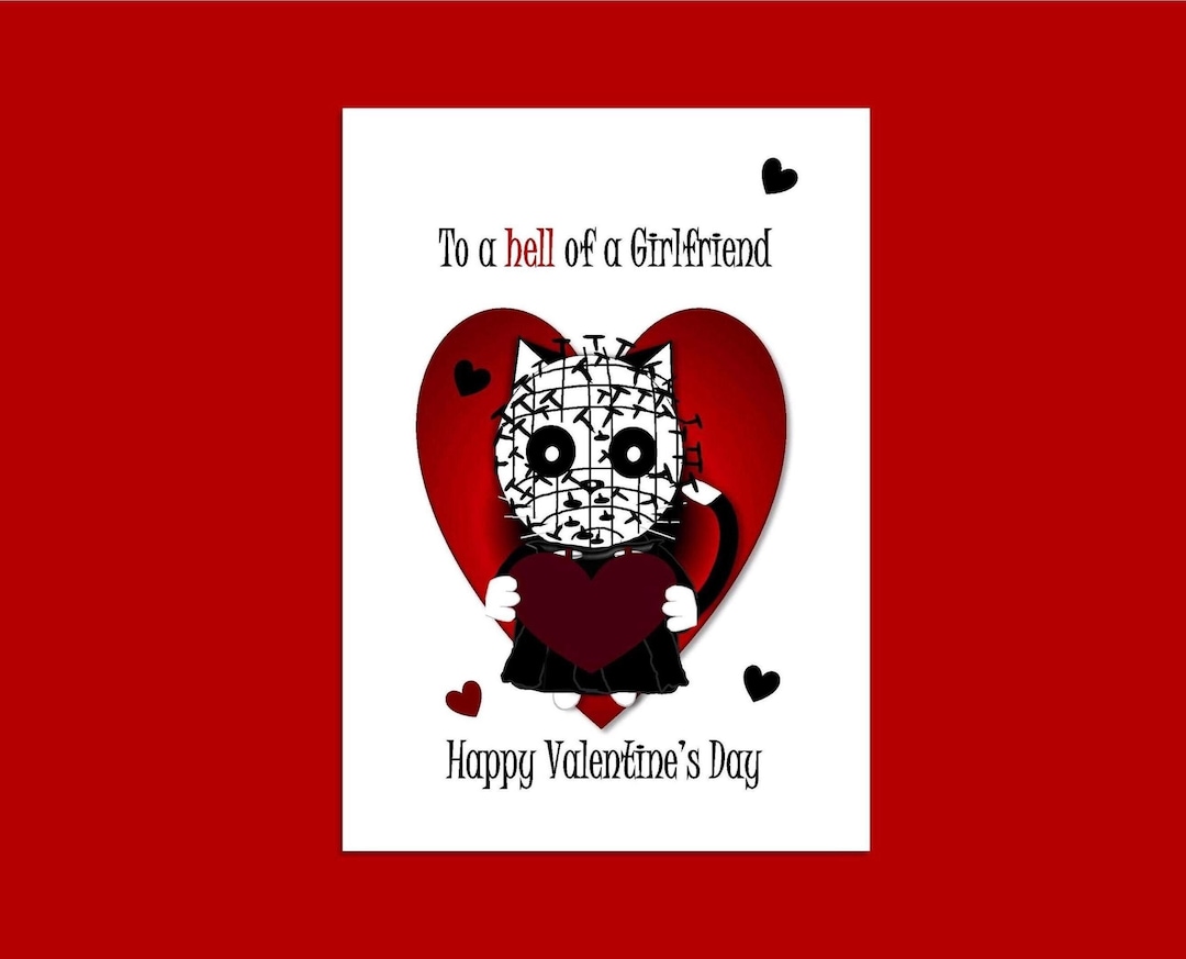 Pinhead Cat Valentine's Day Card Can Be Personalised, Greetings Card ...