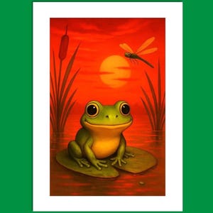 Frog On A Lake Birthday Card, Personalised Card, Nature Card, Cute Card, Any Occasion Card, Thinking Of You Card, Greetings Card, Get Well