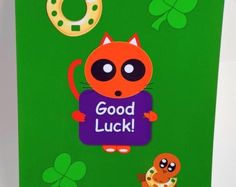 Personalised Handmade Good Luck Card - Etsy UK