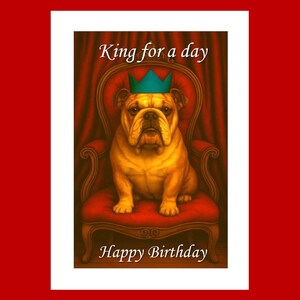 Carte d'anniversaire de chien King for a day 9 races, carte personnalisée, carte de voeux, carte d'amoureux des chiens, carte de voeux, carte de chien, carte de chien drôle