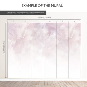 Pattern sample—light pink brushstroke texture with airy, painterly strokes; modern pastel removable wallpaper.