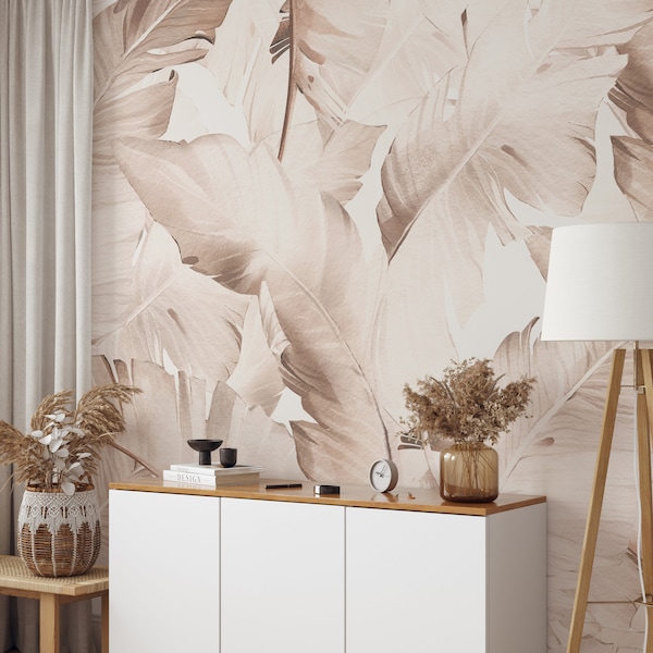 palm-leaf-wall-mural-etsy
