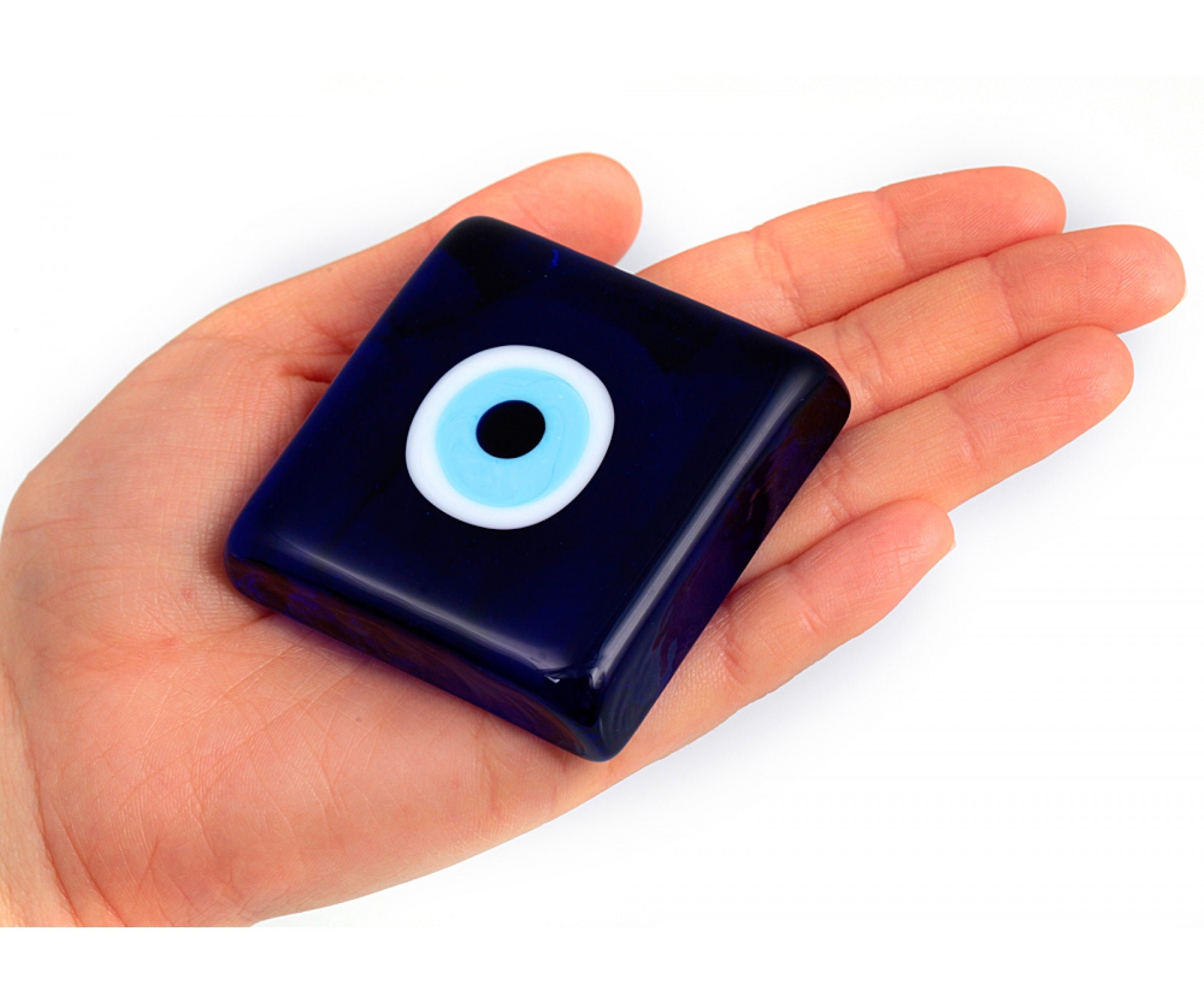 Evil Eye Square Glass Paperweight Jewish Home Decor / Judaica Etsy
