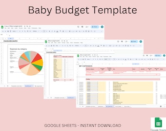 Baby Budget Spreadsheet – Pregnancy Expense Tracker, Google Sheets (Digital Download)