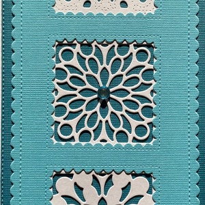 Shades of Blue Any Occasion Greeting Card with Matching Scalloped Edge Envelope