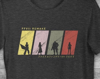 FF7 Remake T-Shirt | Charakter Silhouetten Fantasy Fanart