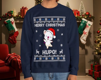 Moogle Merry Christmas Kupo Jumper | Ugly Xmas Sweater Festive Final Fantasy Unisex Gift