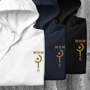 White Mage WHM Embroidered Icon Hoodie | Fantasy Heiler Job Rolle Klasse Emblem XIV Mmorpg Gaming Finale Fan Art Unisex Gamer Geek Geschenk