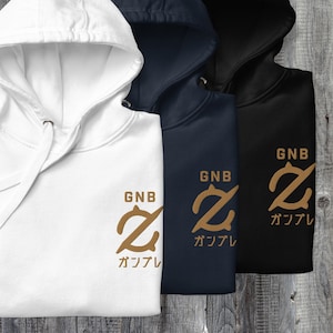 Gunbreaker GNB Bestickter Symbol Hoodie | Fantasy Tank Job Rolle Klasse Emblem XIV Mmorpg Gaming Final Fan Art Unisex Gamer Geek Geschenk