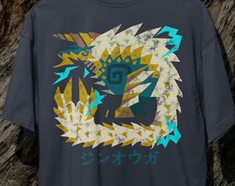 Zinogre Monster Kanji T-Shirt | MHW Hunter World Fan Art Iceborne Unisex Gamer Geek Gift